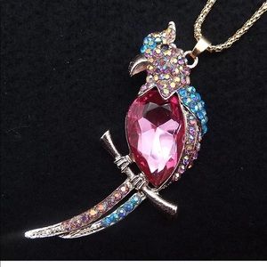 Crystal Rhinestone Parrot Necklace